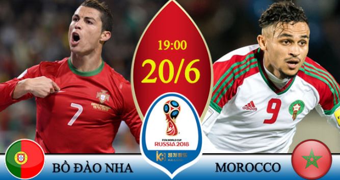 Xem trực tiếp World Cup 2018: Bồ Đào Nha vs Maroc 19:00 20/06/2018